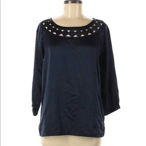 NWOT Banana Republic Women’s Navy Satin Blouse SzS